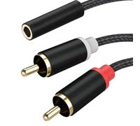 Froggen RCA to 3.5mm Adapter 2 Phono Male to Female Mini Jack Cable Y Splitter Connector Headphone Stereo Audio Lead Compatible with iPhone Tablet Soundbar Hi-Fi Speaker Amplifier Car Turntable Mixer