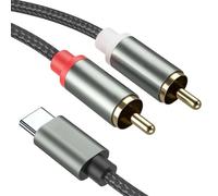 Froggen USB C to 2 RCA Audio Cable, 2 rca Jack type-c Audio Line Y Splitter Adapter Cord Compatible With USB C Devices laptop, Huawei, Xiaomi, Home Theater Amplifier DVD TV Speaker etc.