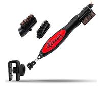 Frogger BrushPro Latch-It Golf Club Cleaner, Ergonomic Grip and Latch-it Magnet, Red - Professional Golf Club Brush and Groove Cleaner for Golfers