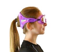 Frogglez Youth Wide View Anti-Fog Crystal Clear Swim Goggle Mask for Kids under 10 (Ages 4-10) Recommended by Olympic Swimmers; Premium Pain-Free Strap, Purple