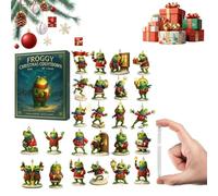 Froggy Advent Calendars 2025, 24 Days of Festive Frog Surprises Set with Hanging 2D Acrylic Cute Frogs Ornaments Pendant, Cute Frogs Christmas Tree Decoration, Unique Holiday Gifts for Frog Lovers