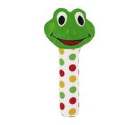 Froggy Face Rattle Soft Toy with Squeeze Handle for Squeaky Sound (Green)