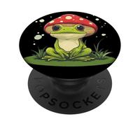 Froggy Smiles with a Mushroom for Funny Boys and Girls PopSockets Adhesive PopGrip
