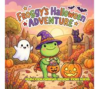 Froggy's Halloween Fun: 30 Simple Black and White Coloring Pages • Large 8.5 x 8.5 in • Cute Halloween Adventures • Perfect for Kids Ages 4-12 • Bold Easy Lines • Single-Sided Pages