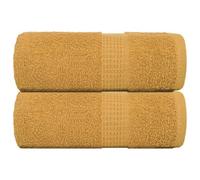 Frogn Guest Towels Gold 30 x 50 cm 360 g/m² Made of 100% Cotton, Absorbent and Soft, with Practical Loop, Oeko-Tex Standard 100 Certified, Ideal for Bathroom, Sauna, Pack of 2