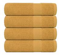 Frogn Hand Towels Pack of 4 Gold 50 x 100 cm 360 g/m² Cotton Absorbent Soft Durable with Loop for Bath Towel Guest Towel Sauna Beach Pool Camping Wellness