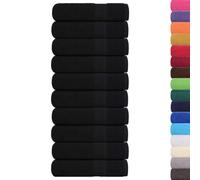 Frogn Pack of 10 Bath Towels Black 100 x 150 cm 360 g/m² 100% Cotton Absorbent and Soft with Loop Machine Washable Versatile for Sauna, Beach, Sports and Wellness