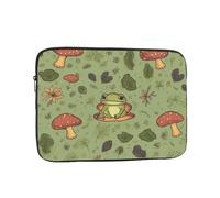 Frogs and Mushrooms Laptop Sleeve Bag 17 Inch Waterproof Shockproof Laptop Case Bag Lightweight Tablet Travel Cover Computer Skin Bag Tablet Carrying Case