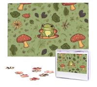 Frogs And Mushrooms Wooden Puzzles 1000 Pieces Personalized Jigsaw Puzzle For Adults Interesting Custom Photo Puzzles Gift For Holiday Birthday Wedding Anniversay