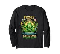 Frogs Are Just Little Gods In Green Suits Trippy Meditaion Long Sleeve T-Shirt