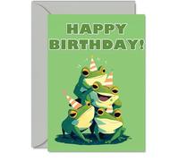 Frogs Birthday Cards for Her or Him, Party Animals Pyramid