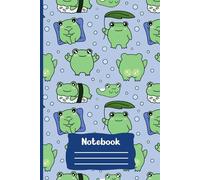 Frogs Cute Pattern Light Blue Cover With Frog Thematic Interior Lined Pages Fun Gifts for Animal Lover: Notebook