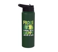 Frogs Make Me Happy You Not So Much Funny Humor Stainless Steel Insulated Water Bottle