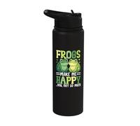 Frogs Make Me Happy You Not So Much Funny Humor Stainless Steel Insulated Water Bottle
