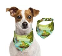 Frogs Sing Dog Bandanas,Summer Bandanas for Dogs Washable Adjustable Dog Triangle Scarf Bibs Cute Pet Bibs for Medium Large Dogs Puppy and Cats Large