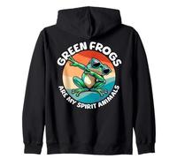 Frogs Spirit Animal Green Frog Zip Hoodie