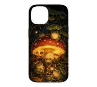 Frogs Toadstool Mushroom Rainy Cozy Cottagecore Chibi Dark Case for iPhone 14