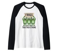 Frogs Together Strong Funny Protest Poland Oregon Democracy Raglan Baseball Tee
