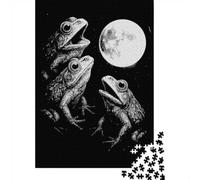 Frogs Under The Moon Jigsaw Puzzle for Adults, 1000 Pieces, 52x38cm/1000pcs, Quiet Home Activity, Evening Leisure And Puzzle Lovers