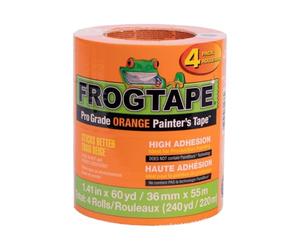 FrogTape Pro Grade Orange Painter's Tape [High Adhesion]: 1.41 in. x 60 yds. (Orange) / 4-Pack
