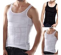 Frogwill Mens Posture Correction/Support/Pain Relief Slimming Body Vest Shirt (L, Black-New)