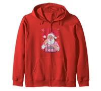 Frohe Weihnachten Bro Santa Pink Lebkuchen German Xmas Zip Hoodie