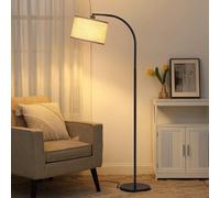 FROIDEXG Linen Shade Floor Lamps With Gooseneck 3-Color Dimmable Indoor Arc Floor Reading Lamp With Pedal Switch E27 Socket Adjustable Angle Modern Standing Light For Study Bedroom