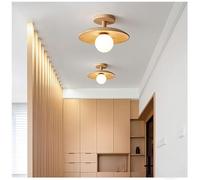 FROIDEXG Vintage Semi Flush Ceiling Lights Fixture Hallway Lighting With G9 Base Globe Shade Wood Glass Lampshades For Ceiling Light Home Decor For Entrance Kitchen Bedroom Living Room 1/2 Pack