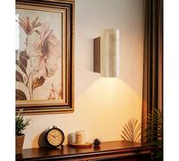 FROIDEXG Vintage Wall Sconce Indoor Wall Light Fixture with Warm LED Nordic Stone Wall lamp Retro Wood Sconces Home Lighting Decoration for Living Room Bedroom Vanity Hallway Stairs 1/2 Pack