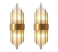 FROIDEXG Wall Lamp E14 Crystal Golden Base Wall Sconces Modern Crystal Wall Lamp Fixtures Crystal Wall Sconce Light For Bedroom Bedside Study Children's Room