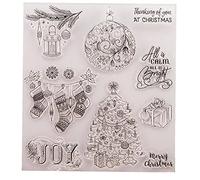Froiny 1 Pc Christmas Silicone Clear Stamps Deer Snowflake Tree for Diy Making Scrapbooking Paper Card