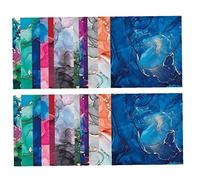 Froiny 24 Sheets Alcohol Ink Paper Mixture Scrapbook Patterned Paper Pack Handmade Craft Paper Background Pad Card