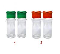 Froiny 2pcs Plastic Clear Salt Pepper Shaker Seasoning Jar Vinegar Cruet Bottle Oil Pot Kitchen Accessories Random Color, Red
