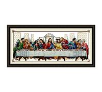 Froiny Diy Cross Stitch Set Embroidery Kit Precise Printed the Last Supper Design Handmade Needlework Cross-stitching Decor, 98*44cm, White