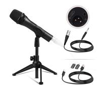 Froket DTR2100X USB/XLR Podcast Dynamic Wired Microphone, Super Cardioid Mic with Mic Clip & Tripod Connectable to PC/Phone, Ideal for Vocal, Recording, Studio, Voice Over, Live Streaming, Party