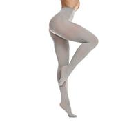 Frola Tights for Women 80 Denier Semi Opaque Solid Color Footed Pantyhose Ladies Tights,Grey,XXL-3XL