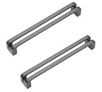 Frolahouse 2 Pcs Cabinet Handles Grey Handles, Zinc Alloy Handles, Cupboard Kitchen Hardware Dresser Drawer Pulls, Hole Center 192mm,Integrated Solid T Pull