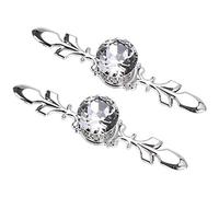 Frolahouse 2pcs Crystal Drawer Knobs with Silver Plate,Crystal Glass Diamond Shape Door Knobs Cupboard Cabinet Handle Drawer Pull Handle with Screws