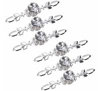 Frolahouse 6 Pcs Drawer Dresser Knobs Pull Handles - Crystal Glass Diamond Decorative Knobs with Silver Plate(Length: 120mm), Cabinet Cupboard Door Knobs with Screws