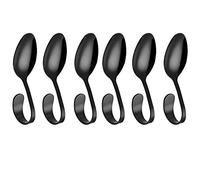 Frolahouse 6 PCs Stainless Steel Creative Canape Serving Spoons,Cutlery Curved Handle Spoon, Dessert Dinner Spoon for Hotel Use