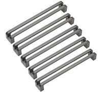 Frolahouse Grey Square Cabinets Handles, 192mm Hole Center Zinc Alloy Cabinet Handles Pulls for Kitchen Cabinets Dresser Drawers Furniture Cupboard Door Handles, Pack of 5