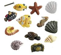 Frolahouse Set of 12 Seashell Nautical Decor Cabinet Knobs for Drawers or Doors,Beach Ocean Theme Knobs,Turtle,Seashell,Starfish, Fish, Seahorse,Crab,Rock lobster,Conch