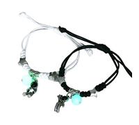 FROLDDRW bracelet 2 Pcs Luminous Bead Charm Braided Rope Bangles Couple Bracelets Friendship Matching Bracelet-astronaut