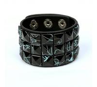 FROLDDRW bracelet Punk Pyramid Studded Wristband Rivet Wide Pu Leather Cuff Bracelet-black