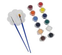 FrolicFit Acrylic Paint Set, 12 Colors with Brushes and Palette Kit | waterproof texture, suitable for wood, canvas, ceramic, stone, perfect for school or home art A