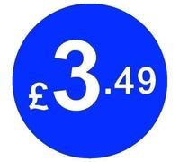from 99p to £10 - Pack of 200 Blue 20mm Price Stickers/Sticky Labels (Blue £3.49)