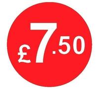 from 99p to £10 - Pack of 200 Red 20mm Price Stickers/Sticky Labels (Red £7.50)