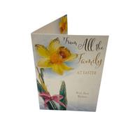 From All The Family Beautiful Yellow Tulip Flower Design Easter Card