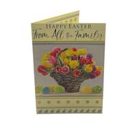 From All The Family Bucket Of Flowers And Eggs Design Easter Card