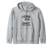 From Anxiety to Action Against - Lung cancer awareness Zip Hoodie
